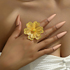 Elegant Flower Iron Open Cuff Ring for Women's Wedding Dress Accessories TU2718-2