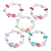 Butterfly & Flower Transparent Glass Stretch Bracelet BJEW-JB10109-1