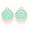 Golden Plated Alloy Enamel Charms X-ENAM-S118-05Q-1