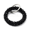 Glass Beaded Bracelet Wrist Keychain AJEW-Z018-01B-1