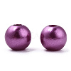 Spray Painted ABS Plastic Imitation Pearl Beads OACR-T015-05A-11-2