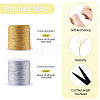 2 Rolls 2 Colors 6-Ply Round PET Metallic Thread MCOR-TA0001-03B-4