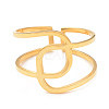 Ion Plating(IP) 304 Stainless Steel Interlocking Knot Open Cuff Ring for Women RJEW-I096-06G-2