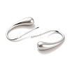 Teardrop Brass Dangle Earring for Women KK-C054-27P-2