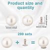 200 Sets ABS Plastic Imitation Pearl Rivet Studs KY-GO0001-06C-2