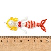 Copper Wire Wrapperd Glass Seed Beads Big Pendants PALLOY-MZ01442-01-3