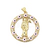 Rack Plating Brass Micro Pave Clear Cubic Zirconia Pendants ZIRC-I059-12G-2