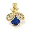 Rack Plating Brass Micro Pave Cubic Zirconia Pendants KK-I718-11G-2