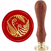 Brass Wax Seal Stamp with Handle AJEW-WH0184-1103-1