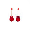 Spray Painted Alloy Enamel Dangle Stud Earrings FS-WG98629-04-2