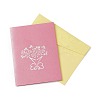 Rectangle 3D Bouquet of Rose Pop Up Paper Greeting Card AJEW-A008-03-2