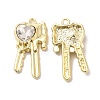 Glass Heart Key Pendants PALLOY-E024-29LG-01-1