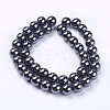 Non-Magnetic Synthetic Hematite Beads Strands X-G-H1623-8mm-2-2
