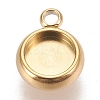 Ion Plating(IP) 304 Stainless Steel Pendant Cabochon Settings X-STAS-K202-03B-G-1