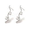 Brass with Clear Cubic Zirconia Stud Earring Findings KK-G499-02P-1