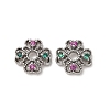 Brass Cubic Zirconia Bead Caps ZIRC-L105-03A-P-1