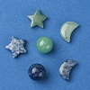 Natural Gemstone Healing Moon & Star & Round Ornaments AJEW-FS0001-12A-2