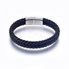 Leather Braided Cord Bracelets BJEW-E345-07P-1