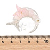 Natural Rose Quartz Round Chip Wire Wrapped Pendants PALLOY-TA00437-03-3