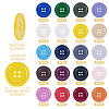 80Pcs 20 Colors 4-Hole Resin Buttons BUTT-TA0001-29A-4