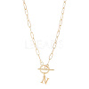 304 Stainless Steel Letter Pendant Necklaces NJEW-LP0001-52N-G-1