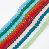 ARRICRAFT 10 Strands 10 Colors Frosted Transparent Glass Beads Strands FGLA-AR0001-02-3