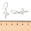 Butterfly Brass Micro Pave Clear Cubic Zirconia Earring Hooks KK-D386-17P-3