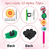 72Pcs 12 Style PVC Cartoon Style Straw Toppers FIND-DR0001-03-2