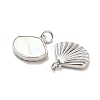 Brass Pave Shell Shell Shape Charms with Jump Ring KK-K365-08D-P-2
