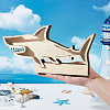 Shark Shape Wood Display Box DIY-WH0430-991-3