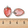 Cherry Quartz Glass Faceted Pendants G-M431-06P-12-3