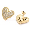 Brass Pave Cubic Zirconia Stud Earrings EJEW-U005-10G-2