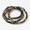 Electroplate Opaque Glass Beads Strands X-EGLA-A034-P6mm-O01-2