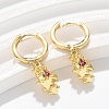 Brass Cubic Zirconia Hoop Earrings EJEW-Q015-01G-A-5