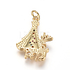 Brass Micro Pave Cubic Zirconia Pendants ZIRC-L085-15G-2