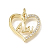 Brass Micro Pave Clear Cubic Zirconia Pendants CU-CBAEEA8-09B-G-1