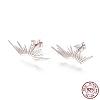 Anti-Tarnish Rhodium Plated 925 Sterling Silver Stud Earrings EJEW-AA00271-31P-1