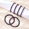 Natural Amethyst Beaded Stretch Bracelets BJEW-D446-B-47-5
