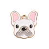 Animal Puppy Alloy Enamel Pendants X-FIND-V001-03G-03-1