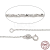 Trendy Unisex Rhodium Plated 925 Sterling Silver Chain Necklaces STER-M034-B-19-1