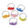 6Pcs 6 Colors Glass Pearl Beaded Stretch Bracelets Set BJEW-JB10042-1