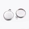 Tarnish Resistant 304 Stainless Steel Pendant Cabochon Settings STAS-K146-054-14mm-1