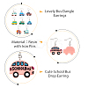 8 Pair 8 Style Resin Car Dangle Earrings with Iron Pins EJEW-AB00044-4