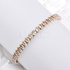 Brass Pave Clear Cubic Zirconia Horse Eye Box Chain Slider Bracelets BJEW-YWC0002-06B-G-2