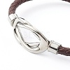 Braided Imitation Cowhide Leather Cord Bracelets for Couple BJEW-JB06443-28