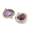 Natural Amethyst Faceted Oval Links G-B126-01G-03-2