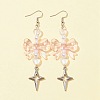 Bowknot & Heart Acrylic Dangle Earrings for Women EJEW-FZ00002-1