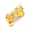 Rack Plating Brass Brooch Findings X-FIND-C038-02G-2