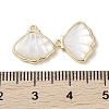 Brass Pave Shell Charms KK-G491-41G-3