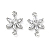 Brass Pave Clear Cubic Zirconia Connector Charms CU-CBA3F77-07P-1